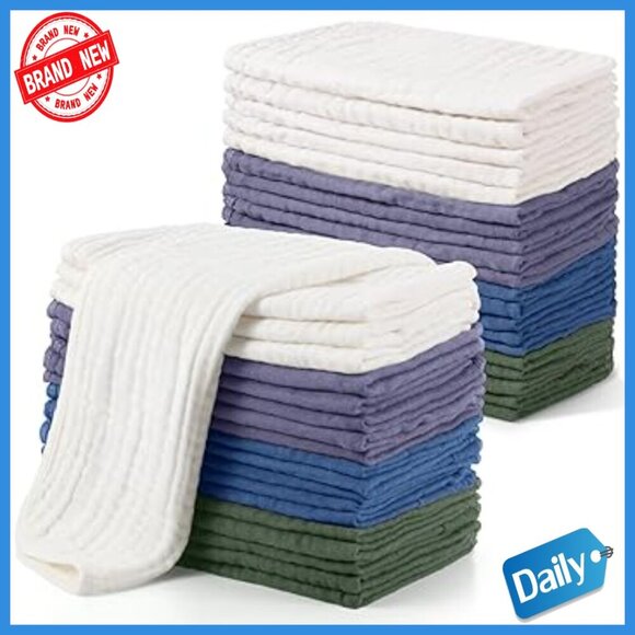 Other - 20-Pack 100% Cotton Muslin Burp Cloths 10x20" Ultra Absorbent for Babies
